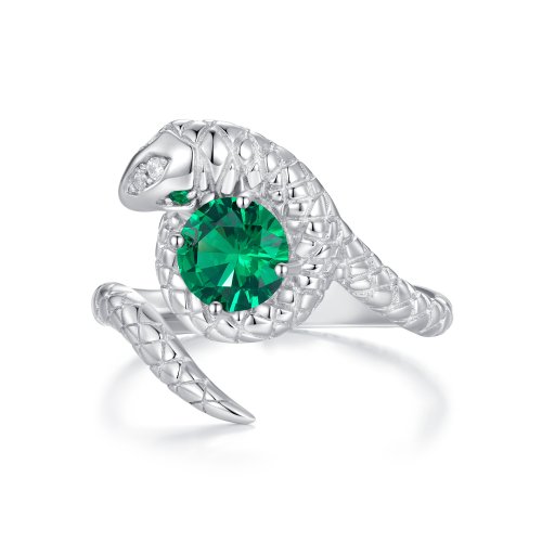 Anillo abierto de estilo Pandora con forma de serpiente - BSR441
