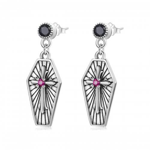 Estilo Pandora Misterio Cruz Aretes Colgantes - BSE536