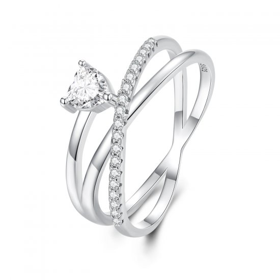 Anillo de triple banda estilo Pandora - BSR336 - Haga click en la imagen para cerrar