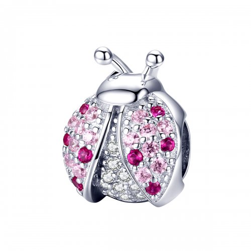 Encanto de mariquita plateado estilo Pandora - SCC1120