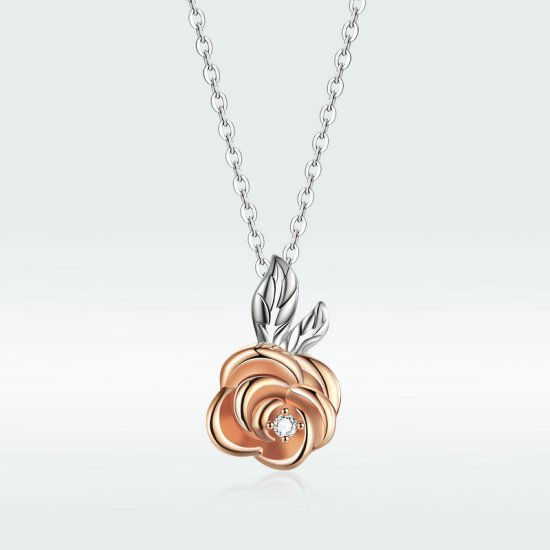 Collar colgante de dos tonos estilo Pandora bicolor rosa - BSN155 - Haga click en la imagen para cerrar