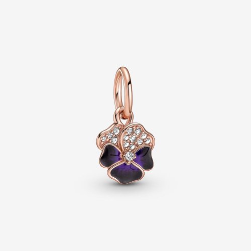 PANDORA Encanto Colgante de Flor de Pensamiento Morado Profundo - 780776C01