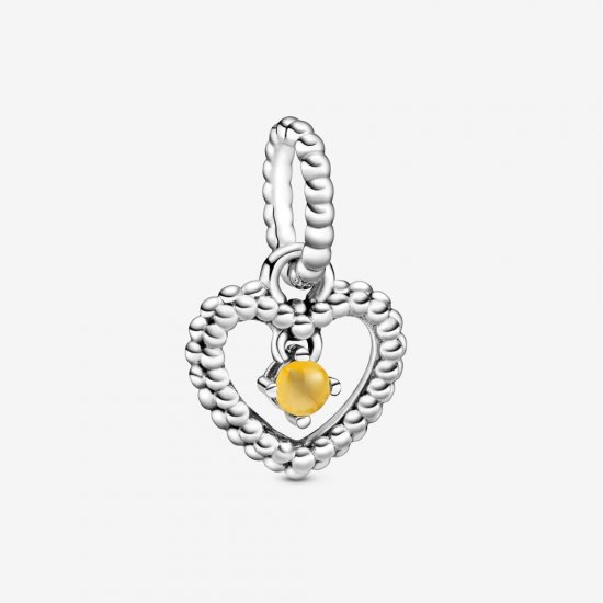 PANDORA Amuleto Colgante de Corazón Bicolor con Cuentas de Miel - 798854C11 - Haga click en la imagen para cerrar