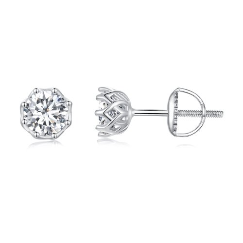 Pendientes exquisitos de moissanita estilo Pandora (dos certificados) - MSE016-S