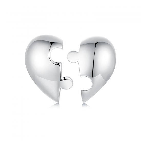 Pendientes de rompecabezas con forma de corazón estilo PANDORA - SCE1770 - Haga click en la imagen para cerrar