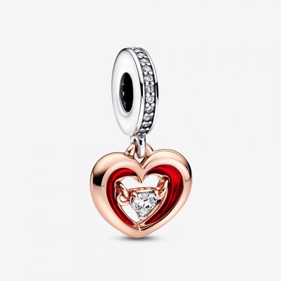PANDORA Encanto Colgante Radiante Corazón Bicolor - 782450C01 - Haga click en la imagen para cerrar