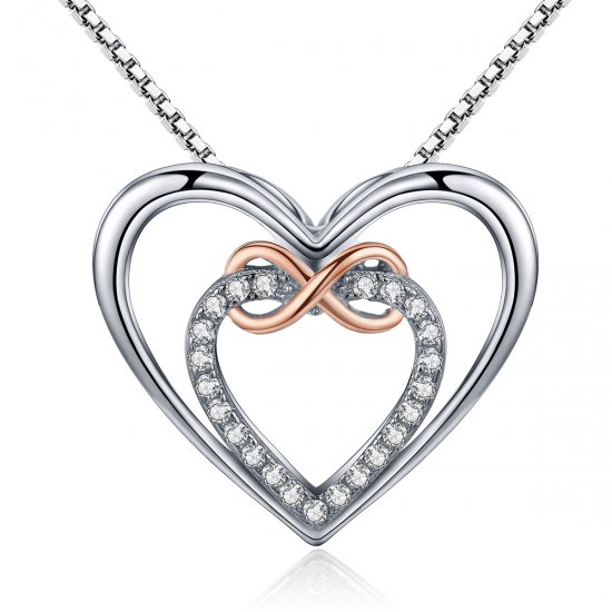 Collar de corazón exquisito estilo Pandora en plata - SCN121 - Haga click en la imagen para cerrar