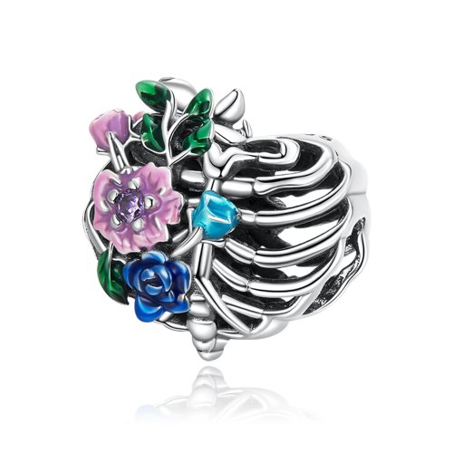 Charm de Flor de Cinta de Amor al Estilo Pandora - SCC2239