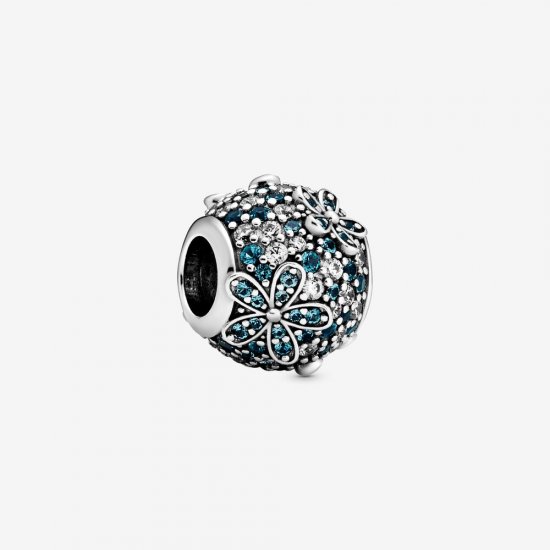 PANDORA Encanto de Flor Margarita con Pavé en Teal - 798797C01 - Haga click en la imagen para cerrar