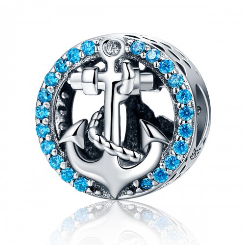 Charm de estilo Pandora en plata para viaje al océano - SCC148