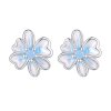 Pendientes de botón estilo Pandora con flores - SCE1572