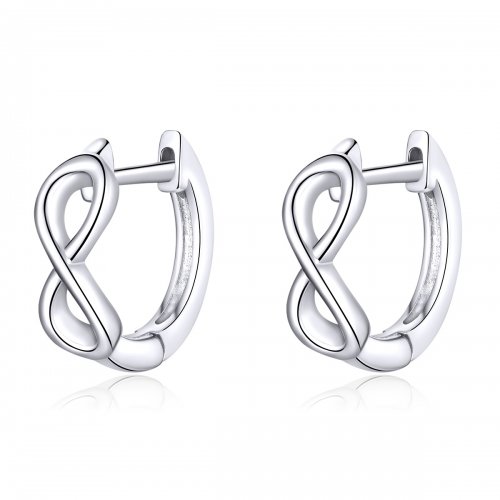 Pendientes de Aro de Plata al Estilo Pandora con Infinito Amor - SCE743