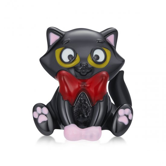 Pulsera estilo Pandora con encanto elegante de gato negro - SCC2031 - Haga click en la imagen para cerrar