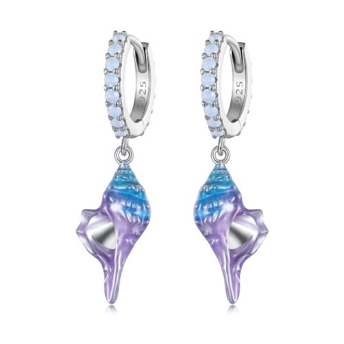 Estilo Pandora Dream Conch Aros Pendientes - BSE841