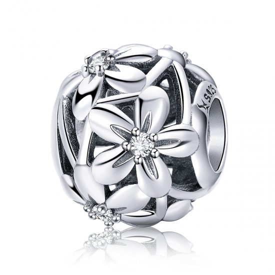 Charm de plata en forma de flor estilo Pandora - SCC729 - Haga click en la imagen para cerrar