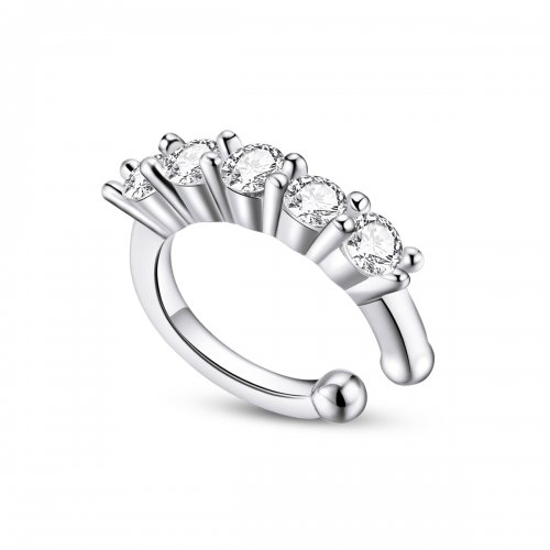 Estilo Pandora Aro de Oreja Individual de Plata - SCE1026