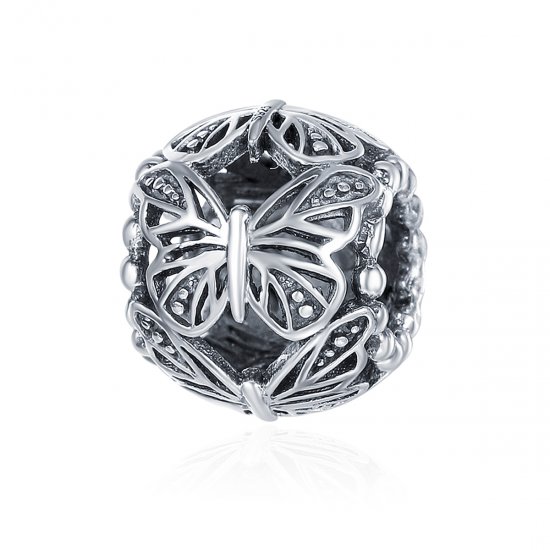 Charm de Mariposa Vintage de Plata al Estilo Pandora - SCC491 - Haga click en la imagen para cerrar