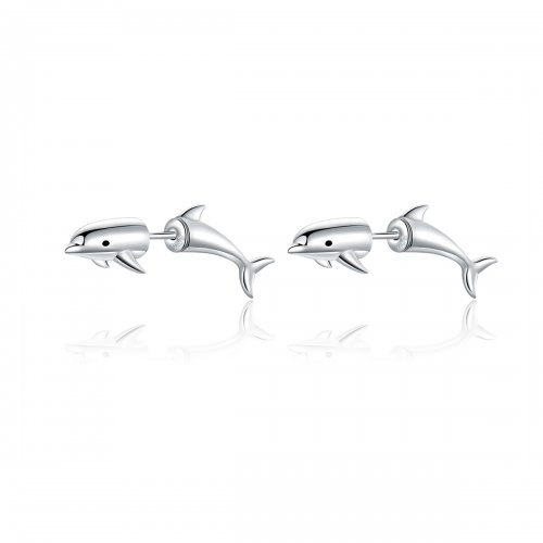 Pendientes de Estilo Pandora con Delfines - BSE184 Pendientes de Estilo Pandora con Delfines - BSE184