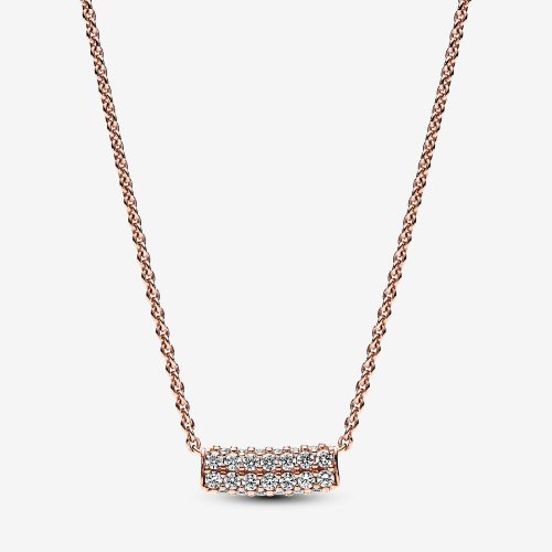 Collar Pandora Timeless Pavé de Doble Fila de Barra Collier - 382621C01-45