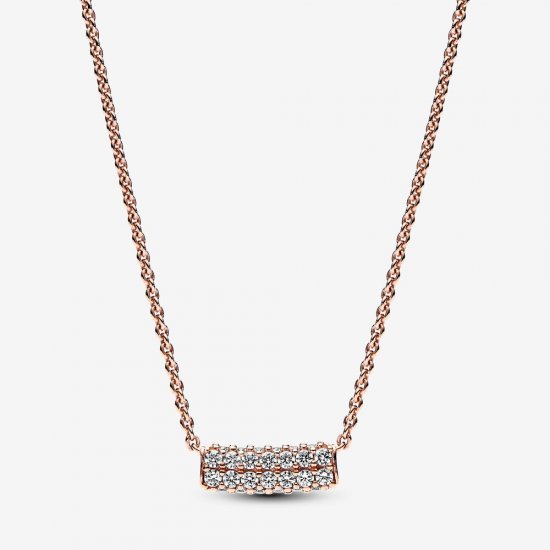 Collar Pandora Timeless Pavé de Doble Fila de Barra Collier - 382621C01-45 - Haga click en la imagen para cerrar