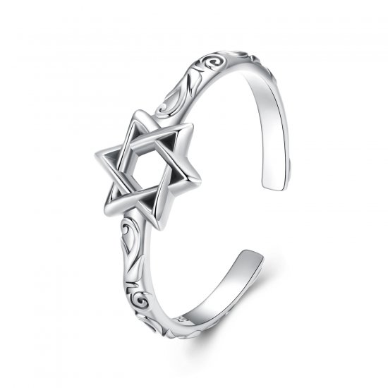 Anillo de estrella de seis puntas estilo PANDORA - SCR1078-E - Haga click en la imagen para cerrar