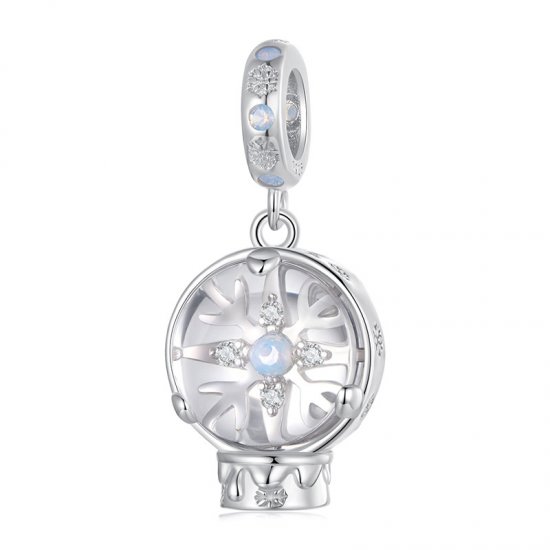 Colgante de bola de cristal con copos de nieve navideños estilo PANDORA - SCC2917 - Haga click en la imagen para cerrar