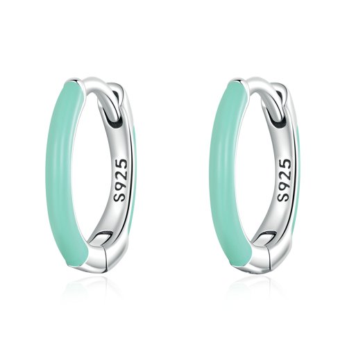 Aretes de aro de doble círculo estilo Pandora - SCE1454