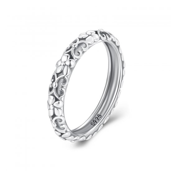 Anillo de estilo Pandora con patrón retro - SCR958 - Haga click en la imagen para cerrar