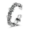 Anillo abierto estilo Pandora con calavera rosa - BSR218