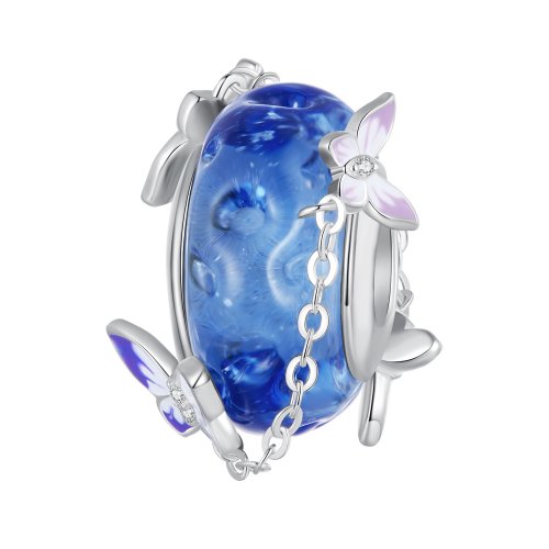 Charm de borla con mariposa estilo Pandora - SCC2461
