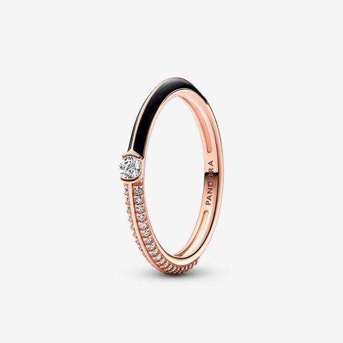 Anillo Dual Negro y Pavé de Pandora ME - 182528C01