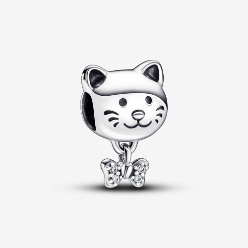 Charm de gato y lazo de Pandora - 792255C01