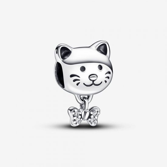 Charm de gato y lazo de Pandora - 792255C01 - Haga click en la imagen para cerrar