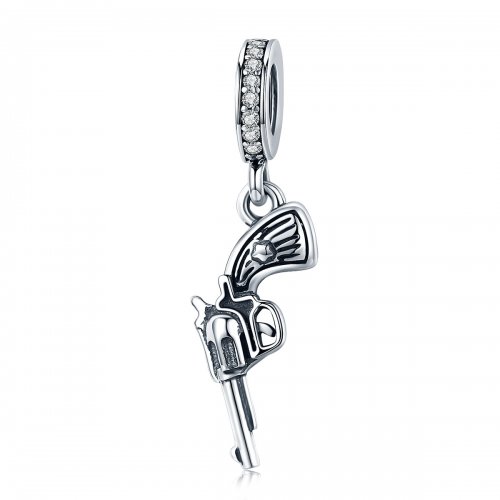 Colgante estilo Pandora de Revólver de Plata - SCC508