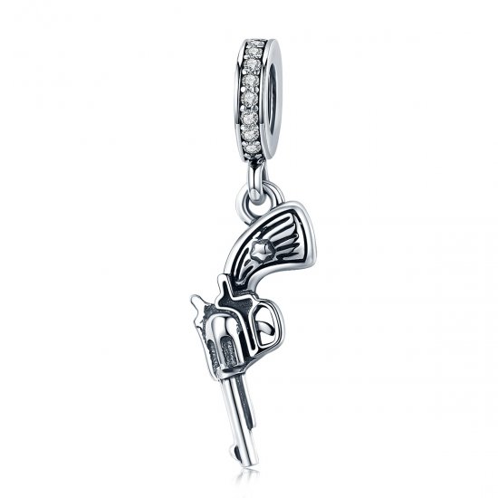 Colgante estilo Pandora de Revólver de Plata - SCC508 - Haga click en la imagen para cerrar