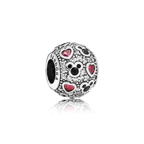 Charm en plata de ley Mickey & Corazones Brillantes - PANDORA