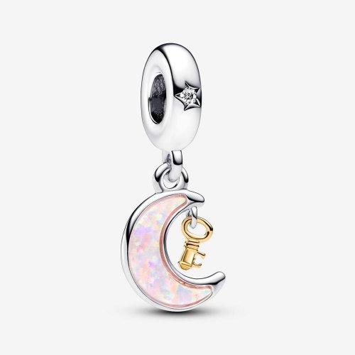 Charm Colgante Pandora Luna y Llave en Dos Tonos - 762985C01
