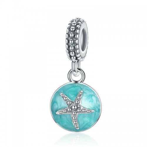 Estilo Pandora Plata Estilo Verano Azul Mar Colgante - SCC136