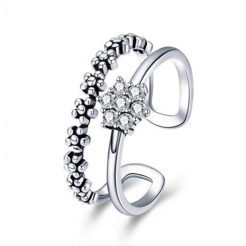 Anillo de estilo Pandora de plata con elegante temperamento - SCR428