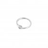 Anillo solitario de corazón inclinado transparente PANDORA - 199267C02