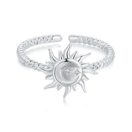 Anillo abierto estilo PANDORA Sol y Luna - SCR1038-E