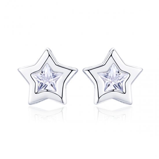 Pendientes de Botón Estilo Pandora Plata Secret of Stars - SCE437 - Haga click en la imagen para cerrar