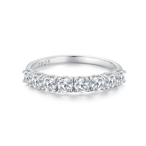 Anillo de moissanita con estilo Pandora de patrón (un certificado) - MSR015