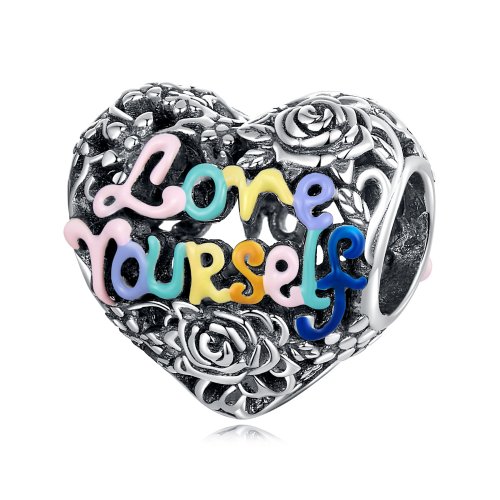 Charm con patrón de corazón estilo Pandora - SCC2354