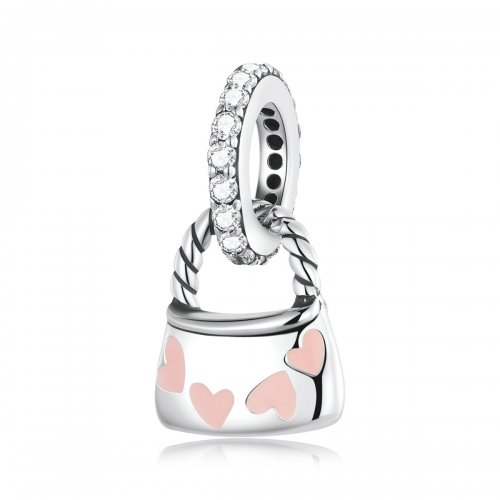 Pandora Style Exquisito Colgante de Bolso en Forma de Corazón - SCC2153
