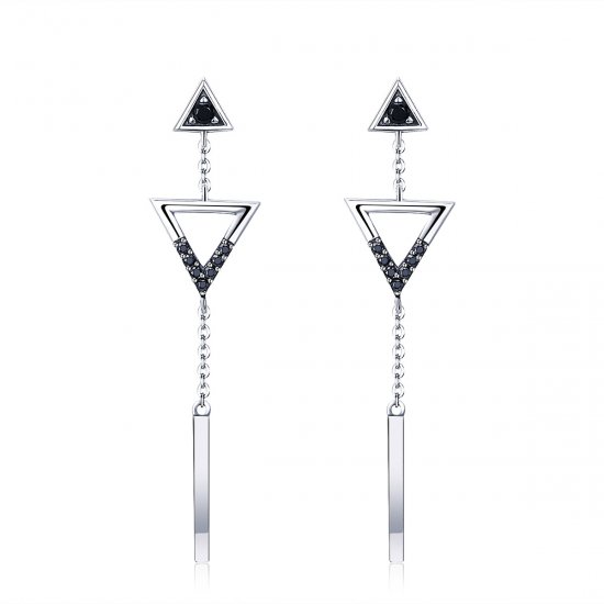 Estos aretes colgantes de estilo Pandora con geometría clásica - VSE144-A - Haga click en la imagen para cerrar