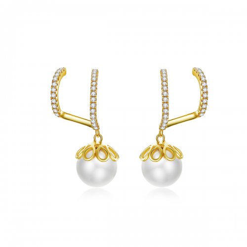 Pendientes de perlas estilo Pandora - BSE630-BS