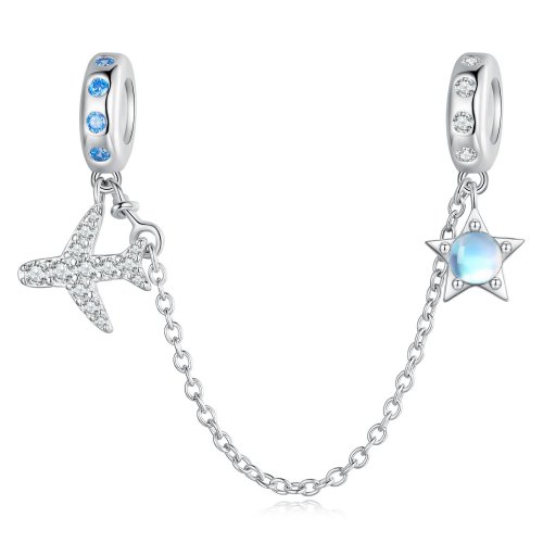 Pulsera de seguridad estilo Pandora con estrellas y galaxia - BSC738