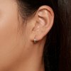 Pendientes de Aro con Corazón Arcoíris al Estilo Pandora - SCE1626-CF