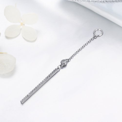Pendientes colgantes de estilo Pandora de la línea de plata - SCE081